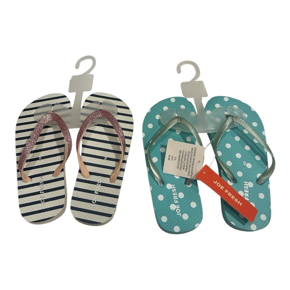 Joe Fresh Flip Flops - Pink and Blue Size S (12-13)